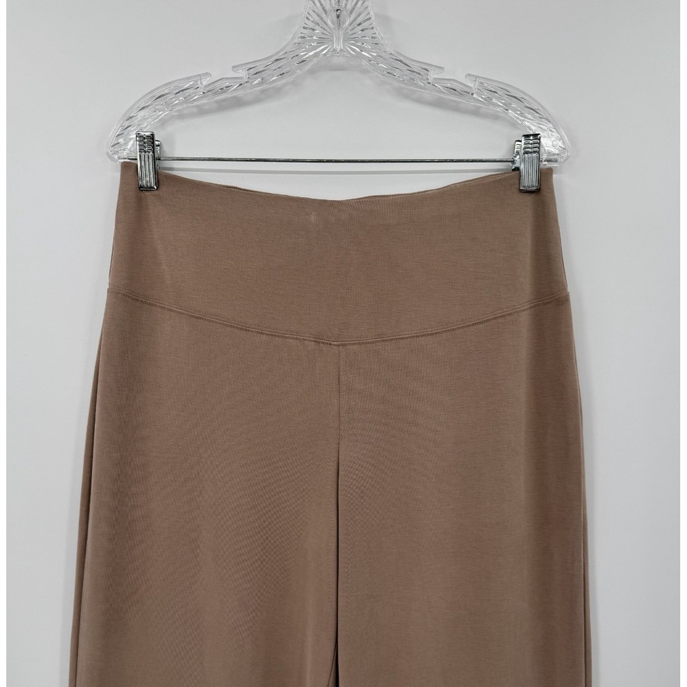 Magaschoni Wide Leg Knit Pants Taupe Pull-On Palazzo Lounge Pants Size Large - Picture 4 of 12